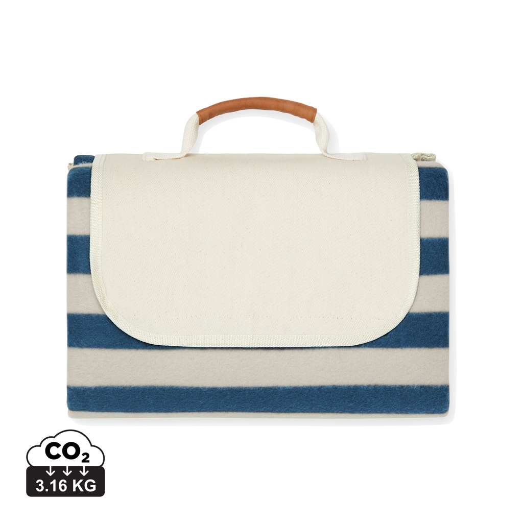 Couverture pique-nique personnalisée rPET Alba VINGA Bleu marine